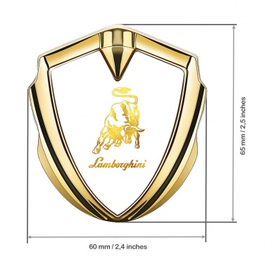 Lamborghini Emblem Fender Badge Gold White Gradient Logo Edition