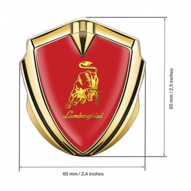 Lamborghini Metal Emblem Self Adhesive Gold Red Gradient Logo Motif