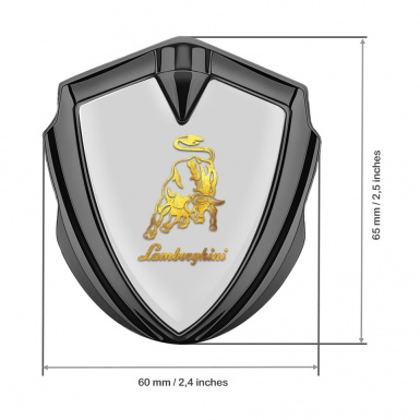 Lamborghini Fender Emblem Badge Graphite Grey Gradient Logo Edition
