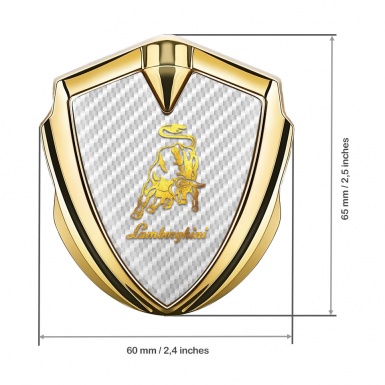 Lamborghini Emblem Trunk Badge Gold White Carbon Glimmering Logo