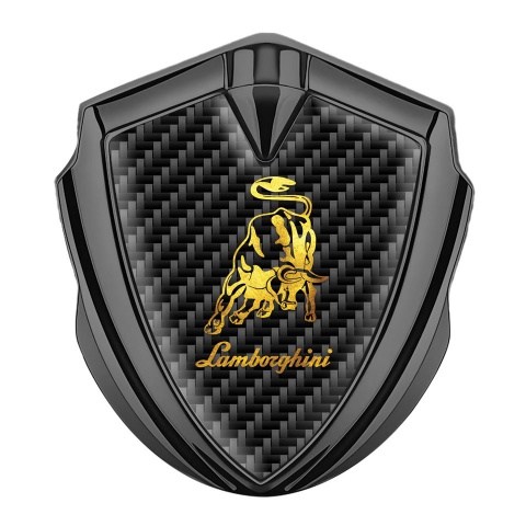 Lamborghini Emblem Badge Graphite Black Carbon Gleaming Logo Design