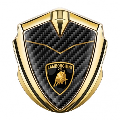 Lamborghini Domed Emblem Gold Black Carbon Stylish Logo Edition