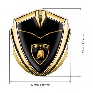 Lamborghini Emblem Ornament Gold Black Base Stylish Logo Design