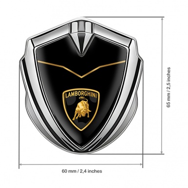 Lamborghini Emblem Ornament Silver Black Base Stylish Logo Design