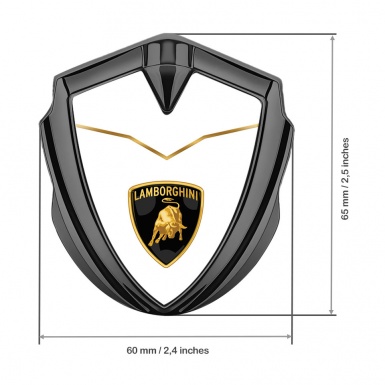 Lamborghini Bodyside Domed Emblem Graphite White Fill Stylish Logo Variant
