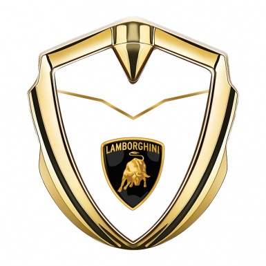 Lamborghini Bodyside Domed Emblem Gold White Fill Stylish Logo Variant