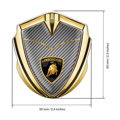 Lamborghini Emblem Car Badge Gold Light Carbon Modern Logo Design