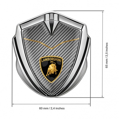 Lamborghini Emblem Car Badge Silver Light Carbon Modern Logo Design
