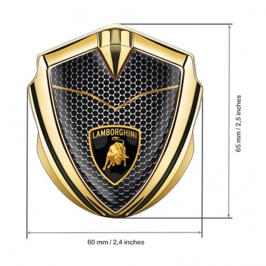 Lamborghini Bodyside Emblem Self Adhesive Gold Dark Mesh Modern Logo