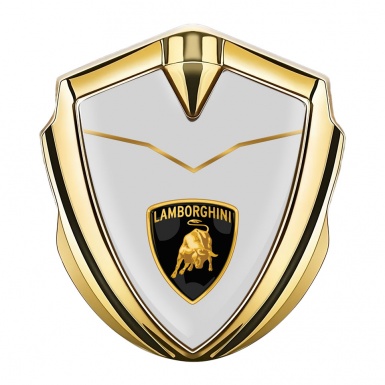Lamborghini Metal Domed Emblem Gold Grey Base Stylish Modern Concept