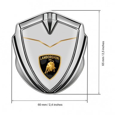 Lamborghini Metal Domed Emblem Silver Grey Base Stylish Modern Concept