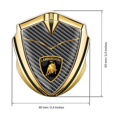 Lamborghini Badge Self Adhesive Gold Black Carbon Stylish Concept
