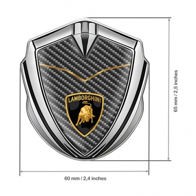 Lamborghini Badge Self Adhesive Silver Black Carbon Stylish Concept