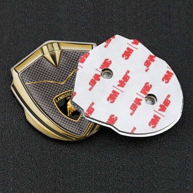 Lamborghini Emblem Badge Self Adhesive Gold Grey Carbon Stylish Logo