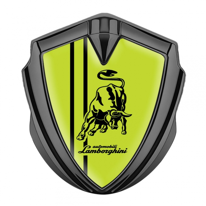 Lamborghini Emblem Trunk Badge Graphite Wasabi Green Black Sport Logo