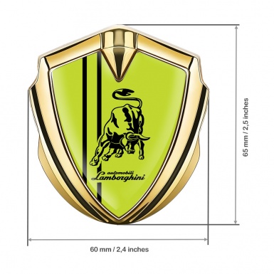 Lamborghini Emblem Trunk Badge Gold Wasabi Green Black Sport Logo
