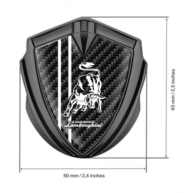 Lamborghini Emblem Self Adhesive Graphite Black Carbon White Sport Logo