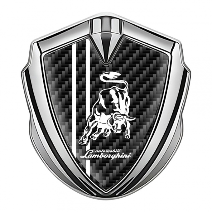 Lamborghini Emblem Self Adhesive Silver Black Carbon White Sport Logo