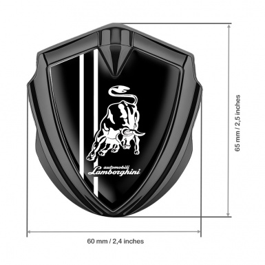 Lamborghini Emblem Badge Graphite Black Background White Sport Stripes