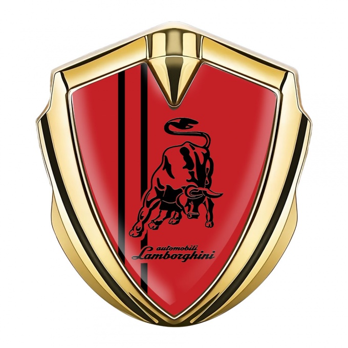 Lamborghini Emblem Ornament Gold Red Fill Black Sport Edition