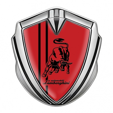 Lamborghini Emblem Ornament Silver Red Fill Black Sport Edition