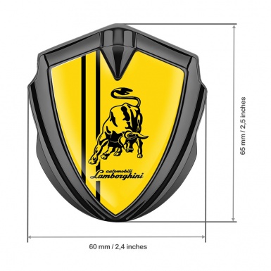 Lamborghini Bodyside Domed Emblem Graphite Yellow Base Black Sport Design