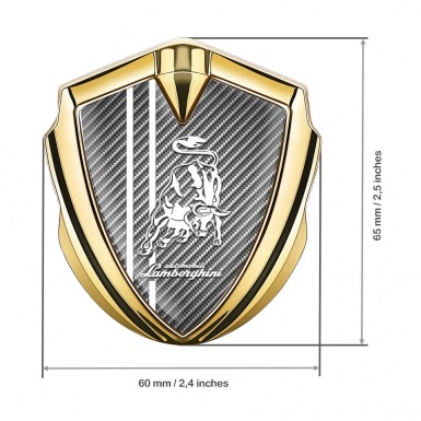 Lamborghini Domed Badge Gold Light Carbon Fiber Black Sport Stripes