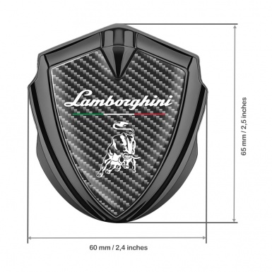 Lamborghini Emblem Ornament Graphite Black Carbon White Logo Italian Flag