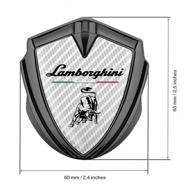 Lamborghini Bodyside Domed Emblem Graphite White Carbon Black Logo