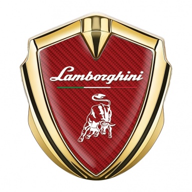Lamborghini Emblem Car Badge Gold Red Carbon Italian Motif Design