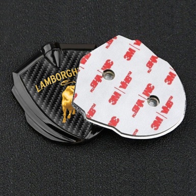 Lamborghini Badge Self Adhesive Graphite Black Carbon Sunglow Logo Motif