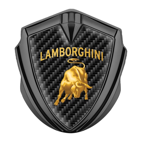 Lamborghini Badge Self Adhesive Graphite Black Carbon Sunglow Logo Motif