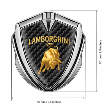 Lamborghini Badge Self Adhesive Silver Black Carbon Sunglow Logo Motif