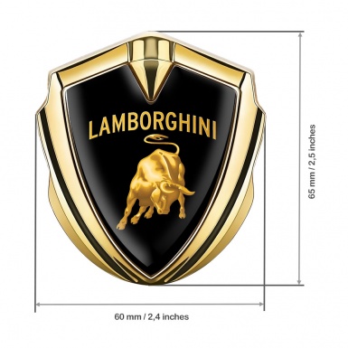 Lamborghini Emblem Badge Self Adhesive Gold Black Base Sunglow Logo