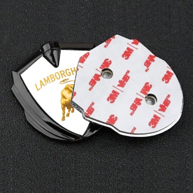 Lamborghini Emblem Fender Badge Graphite White Base Sunglow Edition