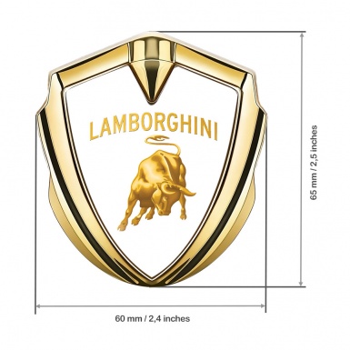 Lamborghini Emblem Fender Badge Gold White Base Sunglow Edition