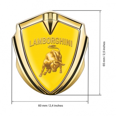 Lamborghini Fender Emblem Badge Gold Yellow Base Sunglow Logo Motif