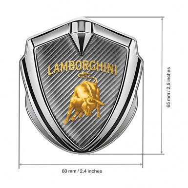 Lamborghini Emblem Trunk Badge Silver Light Carbon Sunglow Logo Design