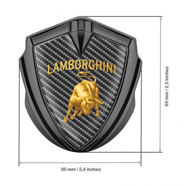 Lamborghini Domed Emblem Graphite Dark Carbon Sunglow Logo Design