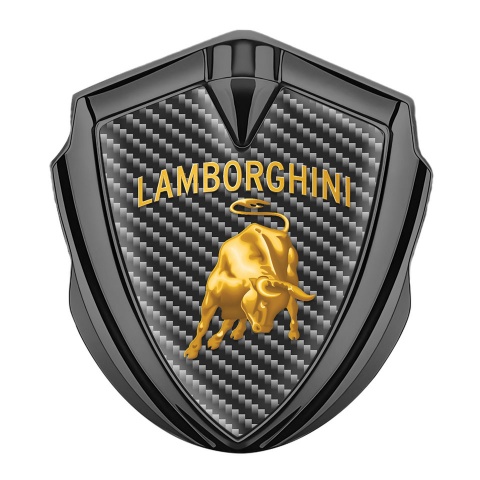 Lamborghini Domed Emblem Graphite Dark Carbon Sunglow Logo Design