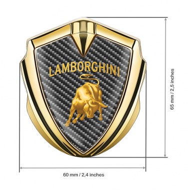Lamborghini Domed Emblem Gold Dark Carbon Sunglow Logo Design
