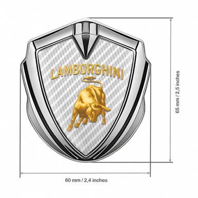 Lamborghini Emblem Ornament Silver White Carbon Sunglow Logo Design