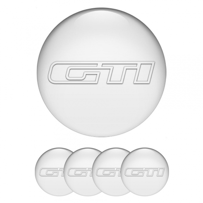 VW GTI Emblems for Center Wheel Caps White Base Transparent Logo Design