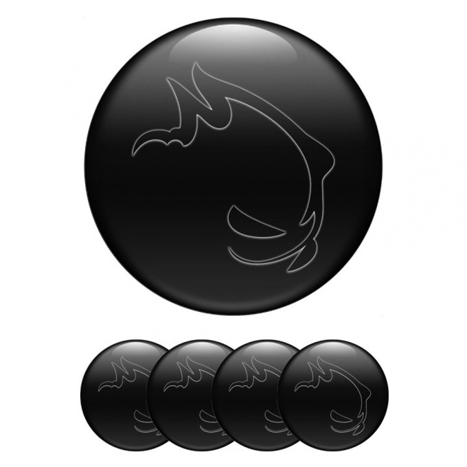 VW GTI Emblem for Center Wheel Caps Black Base Dark Monster Logo