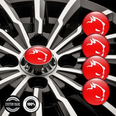 VW GTI Emblem for Center Wheel Caps Red Base White Monster Edition