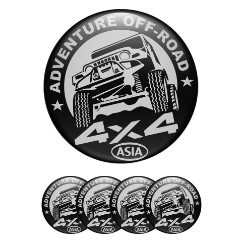 OFFROAD Emblem for Center Wheel Caps Black Base Grey Adventure Logo