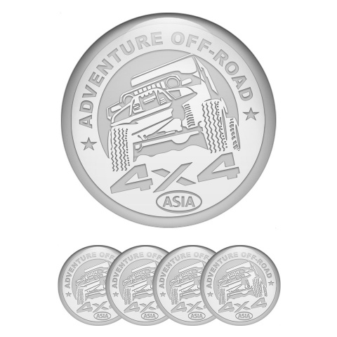 OFFROAD Emblem for Center Wheel Caps Grey Ring White Logo Theme
