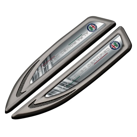 Alfa Romeo Fender Badge Self Adhesive Graphite Grey Elements Multicolor Logo