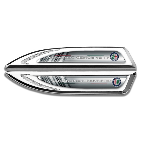 Alfa Romeo Fender Badge Self Adhesive Silver Grey Elements Multicolor Logo