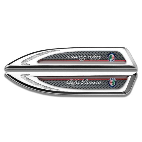 Alfa Romeo Fender Emblem Badge Silver Steel Grate Chrome Logo Design